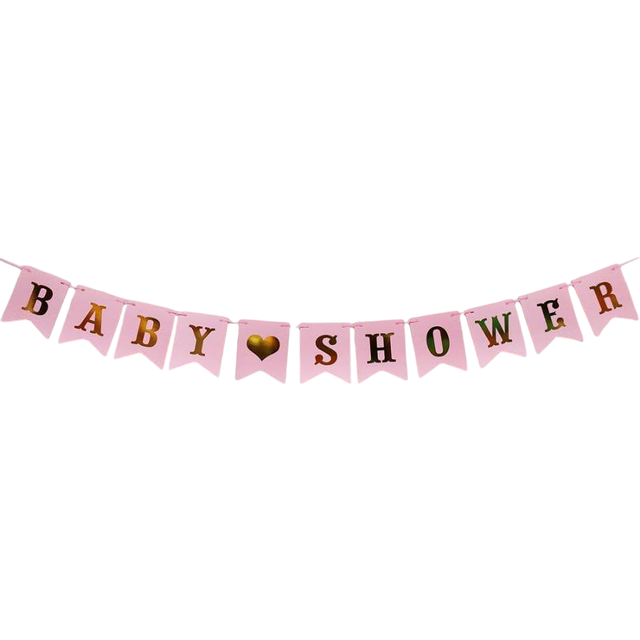 SHEIN 1set Paper Pull Flag, Minimalist Letter Graphic Hanging Flag For Baby Shower Party Decoration,Christmas Mother&#39;s Day Graduation