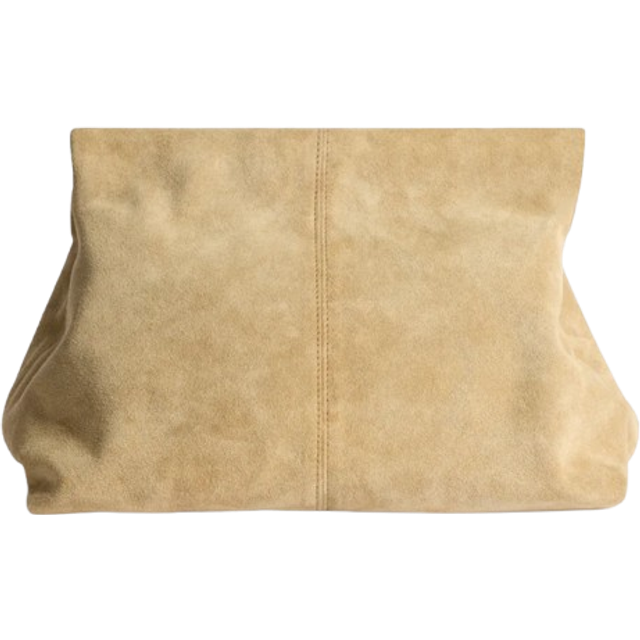 Clay Clutch Suede Sand