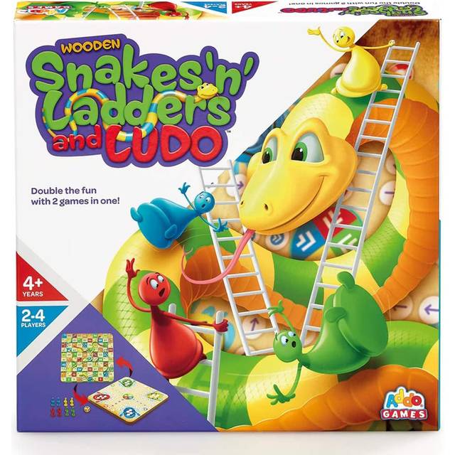 Addo Games Wooden Snakes 'n' Ladders and Ludo