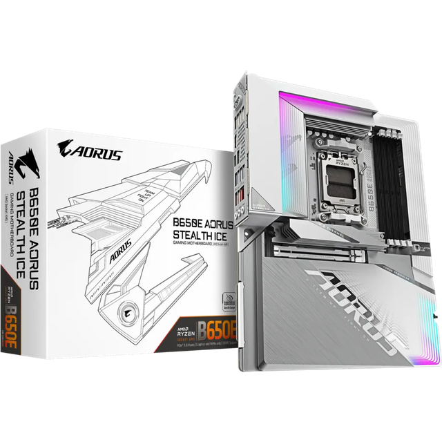 Gigabyte B650E AORUS STEALTH ICE ATX Motherboard for AMD AM5 CPUs