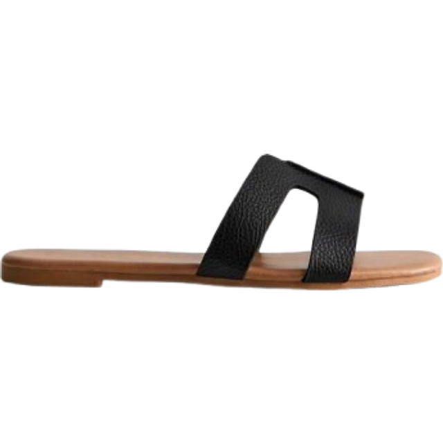 New Look – svarta sandaler med utskurna detaljer-Svart/a