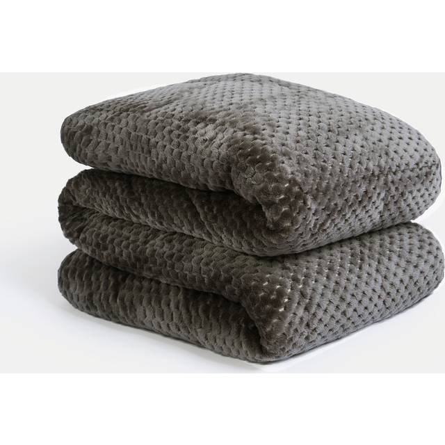 Waffle Fleece Soft Warm Weighted Blanket - 8kg - Charcoal - 150cm x 180cm