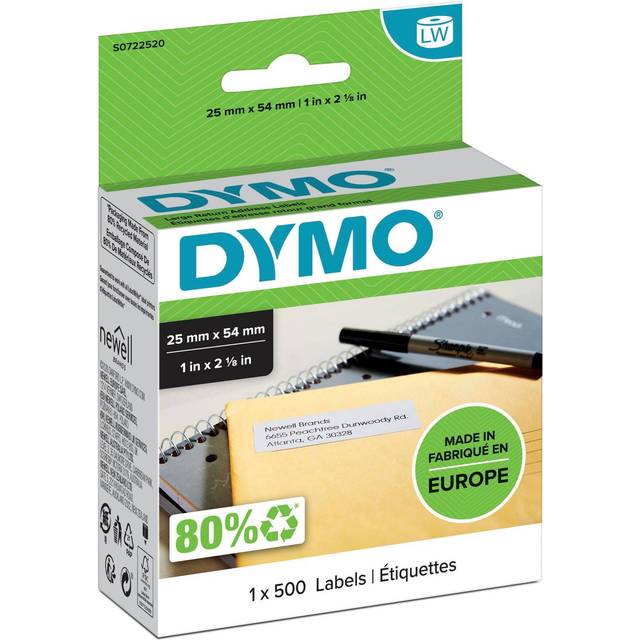 DYMO LW Address Label Authentic 11352 S0722520 Adhesive Black on White 25 x 54 mm 500 Labels