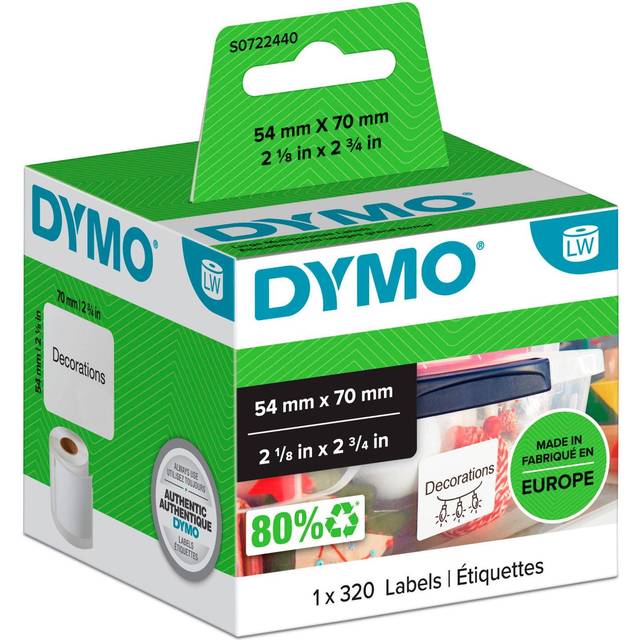 Compatible Dymo 99015 (S0722440) Label Tape (70mm x 54mm) Black on White - tapecartridge