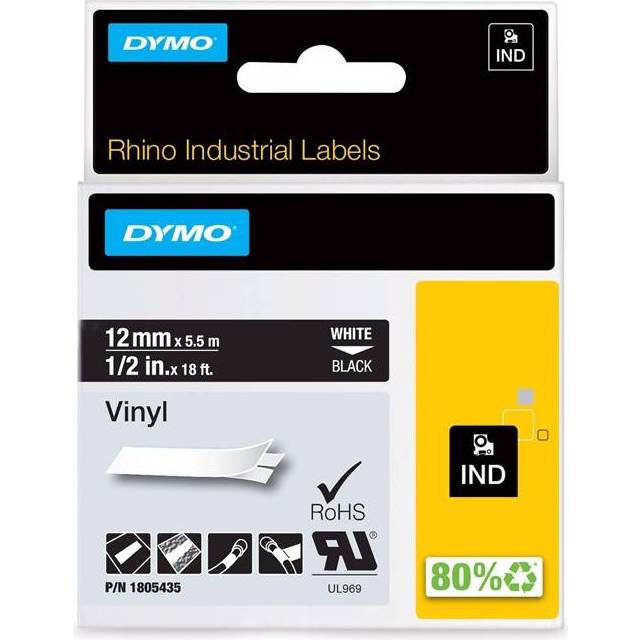 Dymo S0718450 | 18432 | IND Rhino | svart text - gul tejp | 12mm (original)