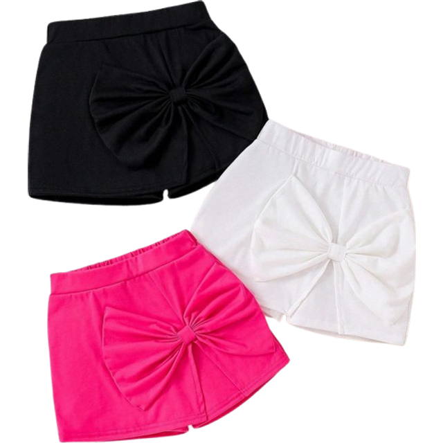 Tween Girl Enfärgade Bowknot Shorts 3st/Pack - Multifärgad (8Y,9Y,10Y,11Y,12Y)