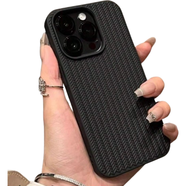 Apple Advanced Woven Pattern Sweater Case Kompatibel med IPhone 15, 14, 13, 12, 11 PRO PLUS PROMAX X XR XSMAX 7 8 SE2/SE3 - grafitsvart (Multi-size)