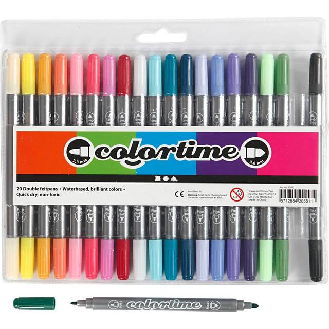Creativ Company Colortime Dubbeltusch 20 st