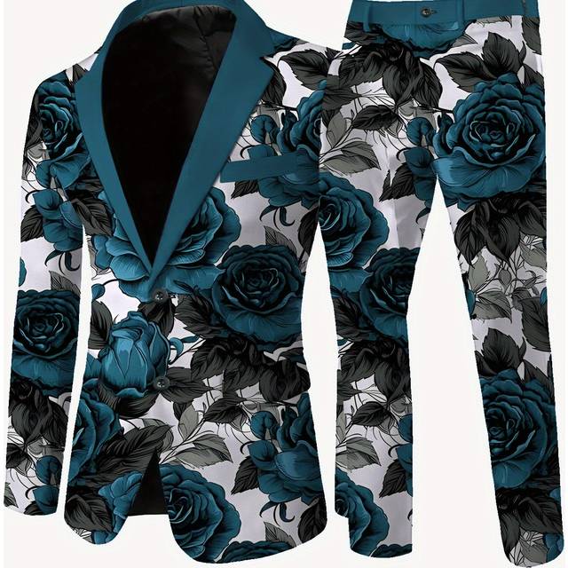 TEMU Men's Suit Set With Jacket And Trousers, Casual High-end Wrinkle-free Suit And Pants Ensemble.