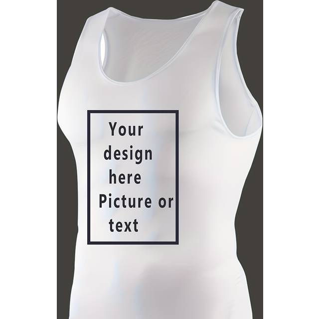 TEMU Customizable Men's Quick-dry Athletic Tank Top - Breathable, Moisture-wicking Sleeveless Shirt For Gym, Running, Hiking, Cycling - Personalized Text Or Image, Stretch Polyester Fabric, White