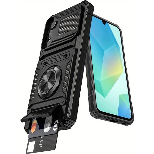 TEMU Heavy-duty Shockproof Phone Case With A Metal Stand And Card Slot, Compatible With Models A16, A26, A36, A56, A15, A35, And A55.