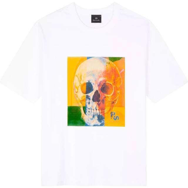 Paul Smith Regular Fit Skull T-Shirt, White/Multi
