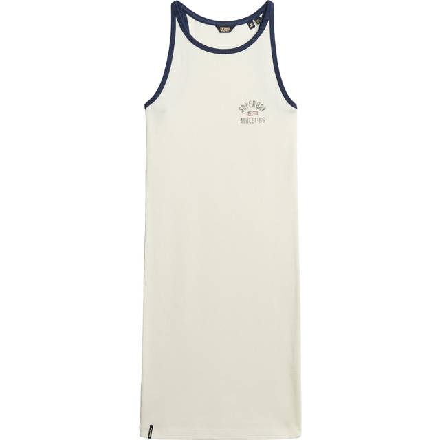 Superdry Athletic Essentials Ribbed Tank Dress, Off White