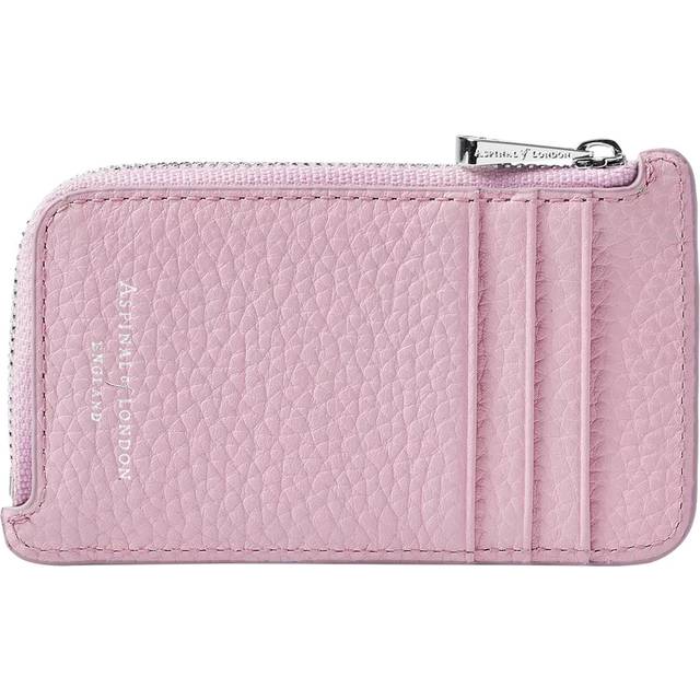 Aspinal of London Leather Zipped Coin & Card Holder, Lilac