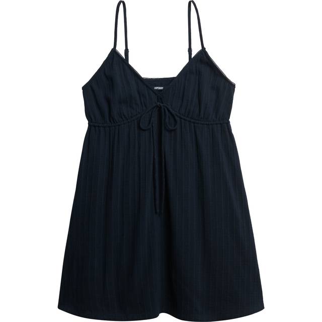 Superdry Broderie Cami Mini Dress, Navy Broderie