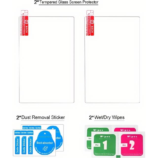 TEMU 2pcs Hd Tempered Glass Screen Protector For For Switch Oled, 9h Hardness Anti-scratch