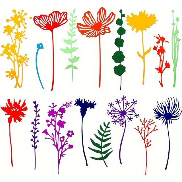 TEMU 17pcs/set Metal Cutting Dies 3d Flower Dies Flower Shape Embossing Scrapbooking Die Cuts For Card Making Flower Leaves Template Stencils For Diy Supplies