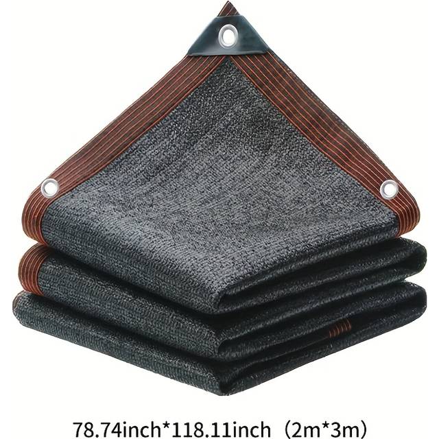 TEMU 1pc Black Shade Cloth With Grommets - 80-85% , 81-90% Shading Rate, Plastic Material For Outdoor Use - Ideal For Patio, Balcony, Pergola, Greenhouse, Chicken Coop - Blackout Curtain