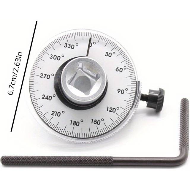 TEMU 1pc Professional 1/2 Inch Drive Mechanical Torque Wrench With 360° Adjustable Angle Gauge, Metal Material, No Electricity Required - Automotive & Marine Torque Meter Tool Set