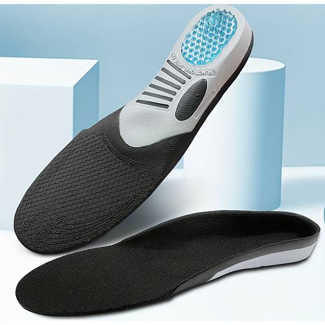 TEMU 1 Pair Eva Gel Insoles For Sports And Work - Anti-slip, Shock-absorbing, Twist-resistant, Thickened Support - Unisex For Basketball And Use