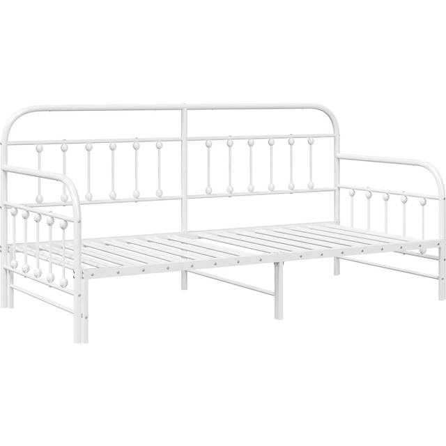 Dagbädd med utdragbar säng Vit 90x200 cm Stål
