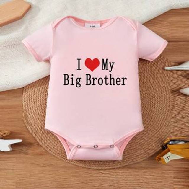 SHEIN Baby Boy Funny Slogan Letter Print Short Sleeve Romper, Summer