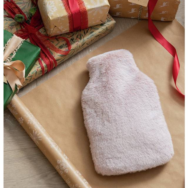 Argos Home Blush Pink Faux Fur Hot Water Bottle