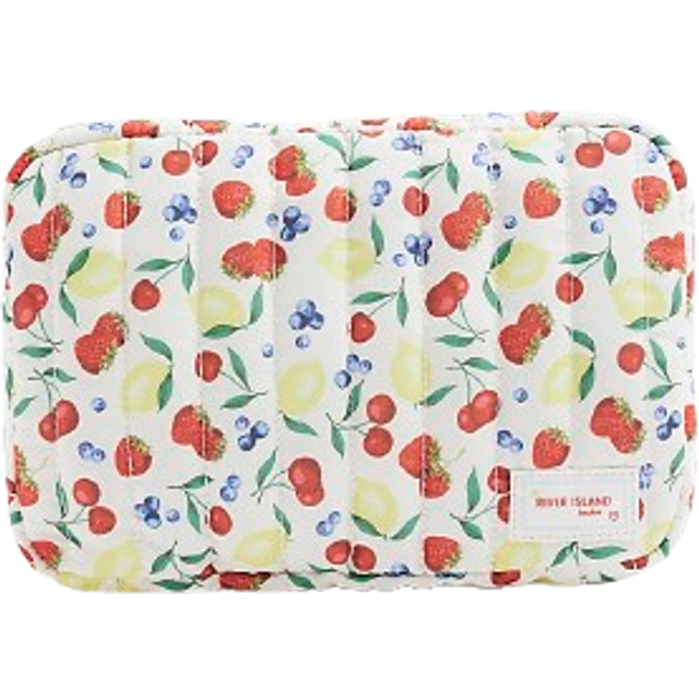 River Island Womens White Fruit Toiletry Bag - One Size