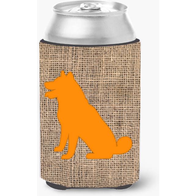 Shiba Inu Burlap and Orange Can or Bottle Beverage Insulator Hugger BB1113