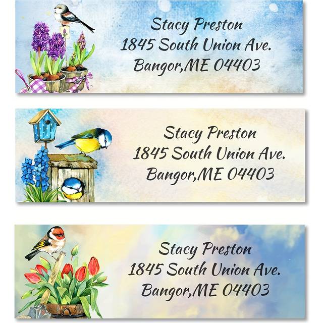 TEMU 1set Customized Personalized Return Address Labels - Multiple Floral Designs, Small Size 2.5 Inches X 0.75 Inches, Self-adhesive Stickers