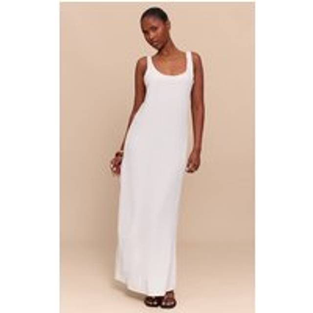 Natural Textured Scoop Neck Maxi Dress, Natural - 4
