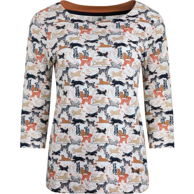 (22 UK, Light Cream) Weird Fish Womens/Ladies Pinto Dog Print Jersey Organic T-Shirt