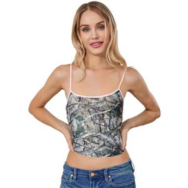 SHEIN Women&#39;s Summer Camouflage Cami Tops Sleeveless Open Back Low Cut Slim Fit Crop Tanks