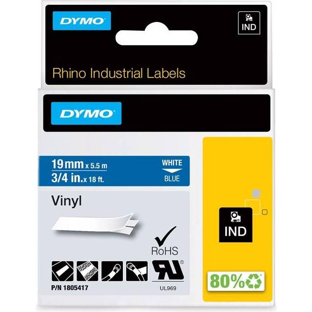 Dymo 1805417 19mm White on Blue