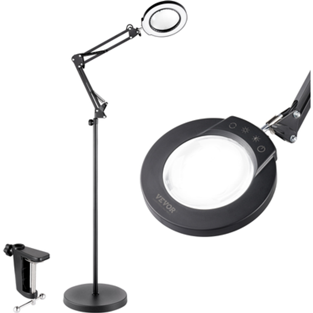 VEVOR LED Lupe Leselupe Bodenlupe Licht Beleuchtung 5x Vergr&#xF6;&#xDF;erung 12W