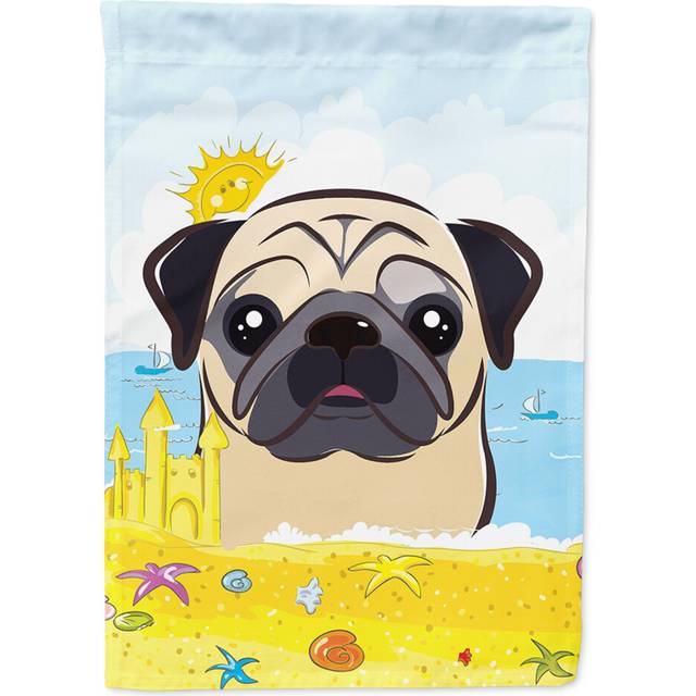 Caroline's Treasures BB2130CHF Fawn Pug Summer Beach Flag Canvas House  Large  Multicolor