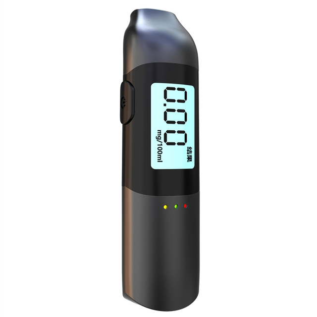 Digital Alcohol Tester USB Rechargeable High Precision Breathalyzer Alcometer LCD Display Professional Portable
