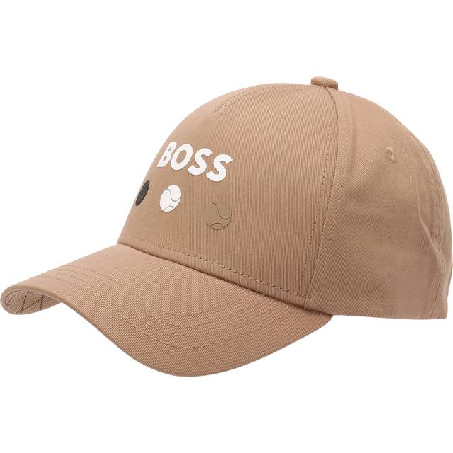 Cotton-twill cap with tennis artwork - Beige