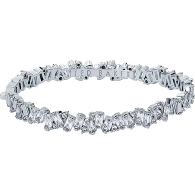 Ted Baker Silver Clarina Crystal Cluster Bangle - Silver - 6cm