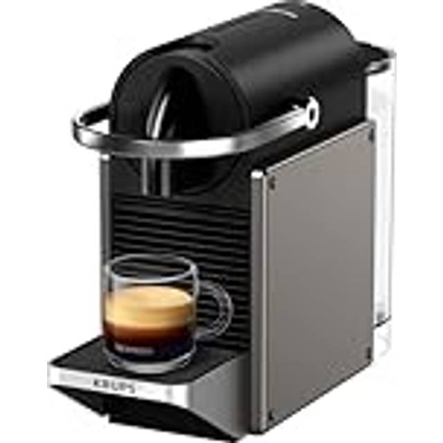 Krups XN306T10 Nespresso Pixie, Kapselkaffemaskin, 2 kaffeval, industriell design, energibesparande, återvinningsbara kapslar, mörkgrön