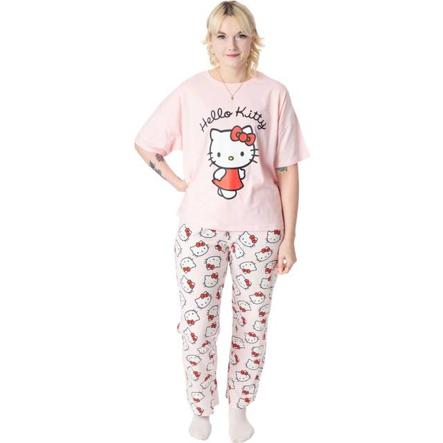 Hello Kitty Womens/Ladies Short-Sleeved Pyjama Set S rosa