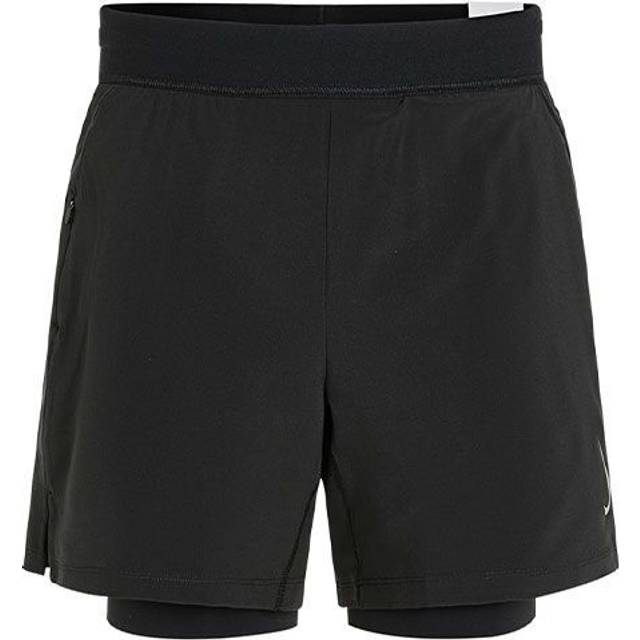 Men's Nike Yoga 2-in-1 Athleisure Casual Sports Woven Training Shorts Black DC5321-010 - XXL
