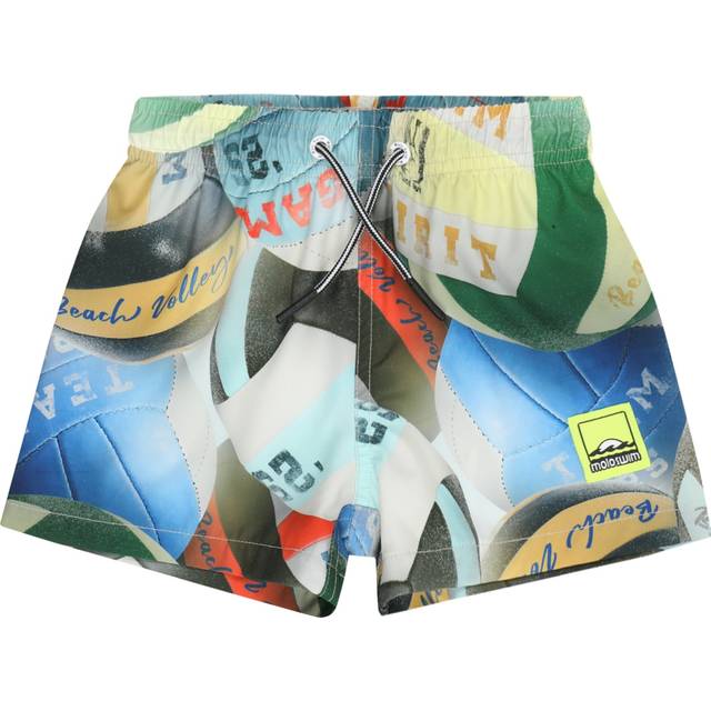 Molo Boys Beach Volleyball Swim Shorts (Upf50+) - Blue/Green/Yellow - 3-4 year