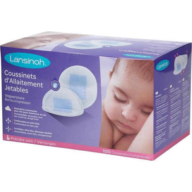 Lansinoh 44286 Engångs amningsskivor, Vit, 100 stycken
