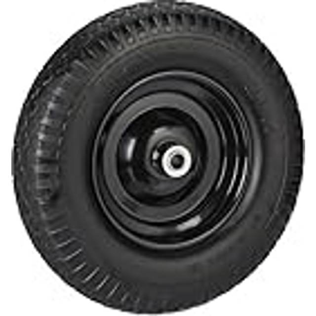 Wheelbarrow Wheel, Size 4.00-8, Profiled Rubber, Steel Rim, Handtruck Tyre, Puncture-proof, 100kg Load, Black - Relaxdays