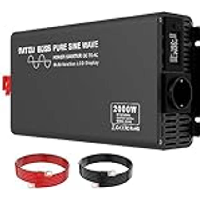DATOUBOSS Spänningsomvandlare 48v till 230v Ren Sinus 2000w Toppeffekt 4000W Med LED-display och AC-uttag