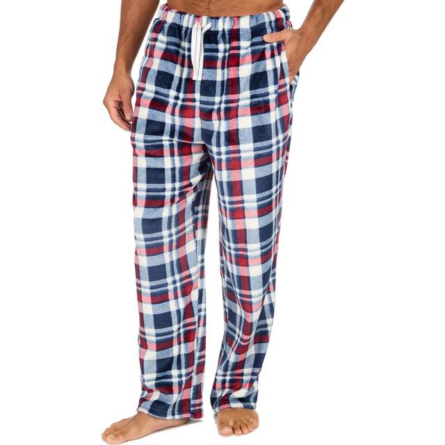 (Burgundy, X-Large) Mens Plush Fleece Pyjama Bottoms Winter Pants Soft Pj'S Warm Lounge Pants Size S-Xxl
