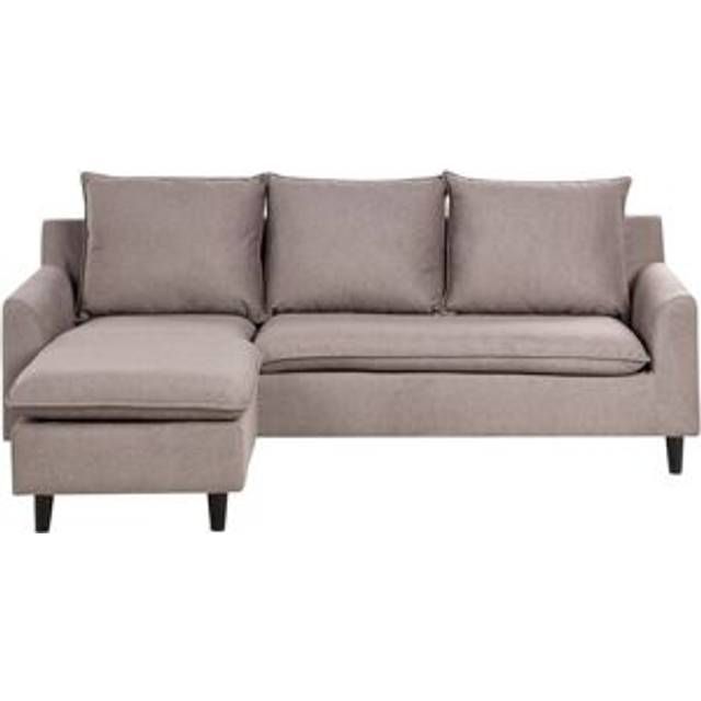 Modern Fabric Corner Right Hand Sectional Sofa Polyester Solid Wood Legs Taupe Elvenes