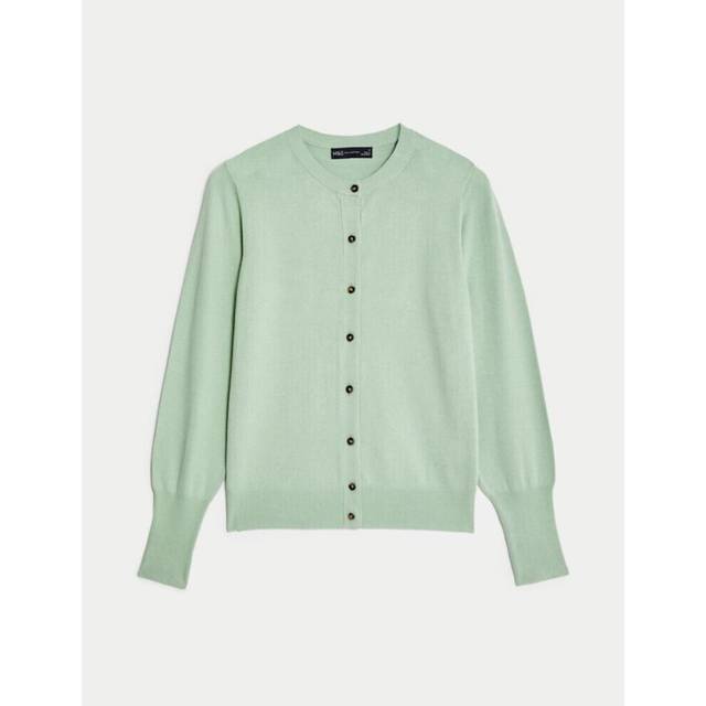 (Sage Green, 16) Ladies M&S Cardigan Short Knitted Cardi Jumper Button Up Sweater Comfy Top 512