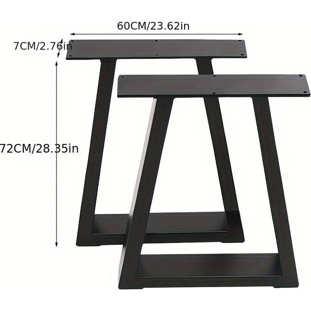 TEMU 2pcs Industrial -frame Metal Table Legs Set Heavy Duty, Black, Iron Construction - Suitable For Large Tables Desk Bench Chairs Base